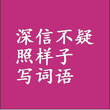 深信不疑照样子写词语，结构一样的近义词同义词