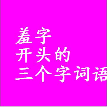 羞字打头的三字词语，第一个字是羞的三个字组词