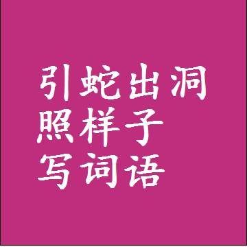 引蛇出洞照样子写词语，结构一样的近义词同义词