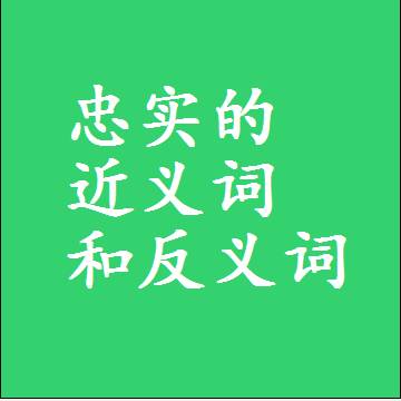 忠实的近义词和反义词，标准答案两个字的词语