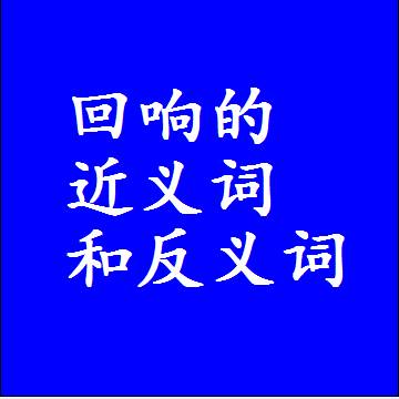 回响的近义词和反义词标准答案