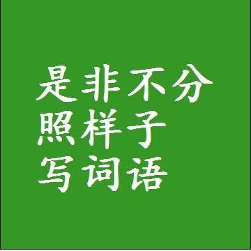是非不分照样子写词语，结构一样的成语