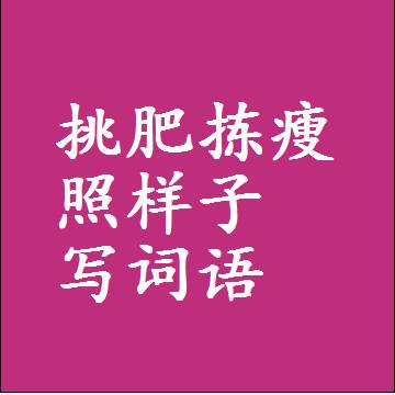 挑肥拣瘦照样子写词语，意思相同结构类似的四字词语