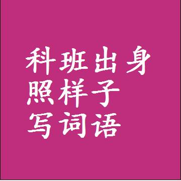 科班出身照样子写词语和成语
