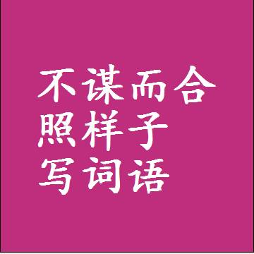 不谋而合照样子写词语和成语