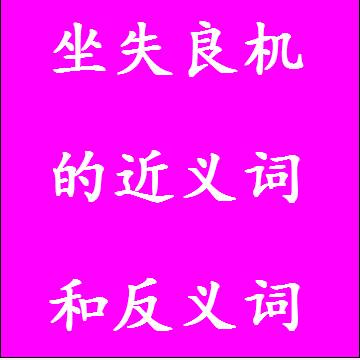 坐失良机的近义词和反义词四字词语