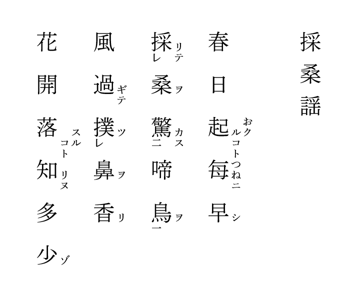 《早梅诗》《太平歌》《采桑谣》汉文训读