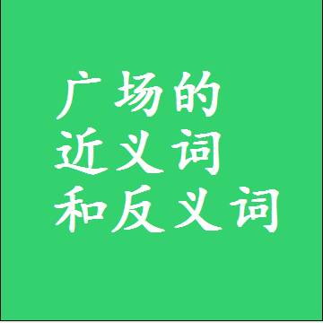 广场的近义词和反义词，标准答案两个字的词语
