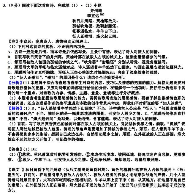 看了这100篇诗歌鉴赏，高考这10分稳了！诗歌鉴赏满分必修宝典！