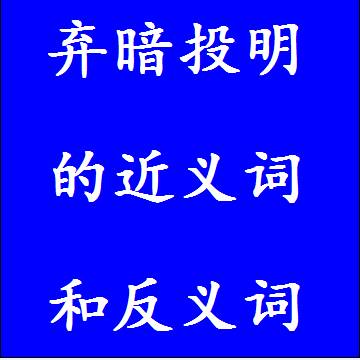 弃暗投明的近义词和反义词四字词语