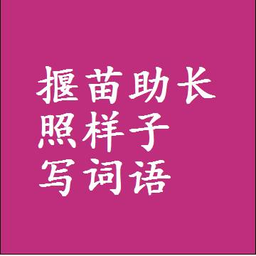 揠苗助长照样子写词语，意思相同结构类似的四字词语