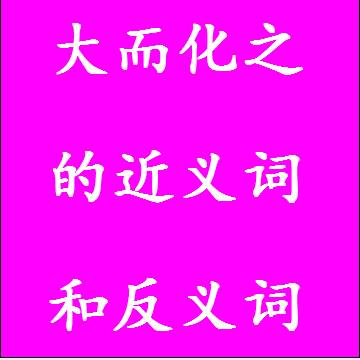 大而化之的反义词和近义词