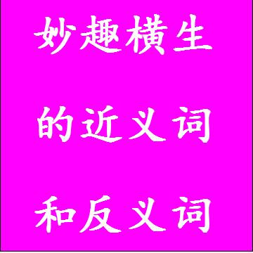妙趣横生的近义词和反义词