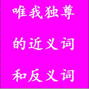 唯我独尊的反义词和近义词