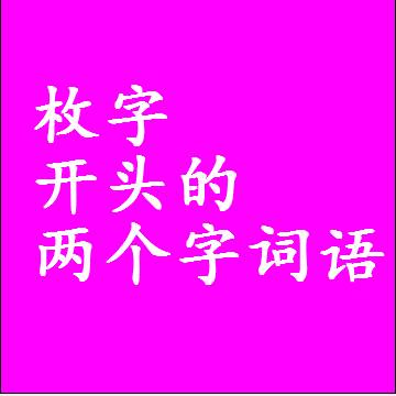 枚字开头的两个字词语，第一个字是枚的二2字组词大全