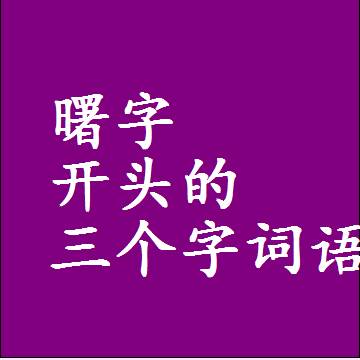 曙字打头的三字词语，第一个字是曙的三个字组词
