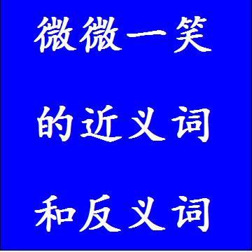 微微一笑的近义词和反义词
