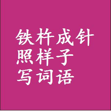 铁杵成针照样子写词语和成语