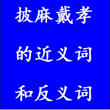 披麻戴孝的近义词和反义词，意思相同和不一样的成语