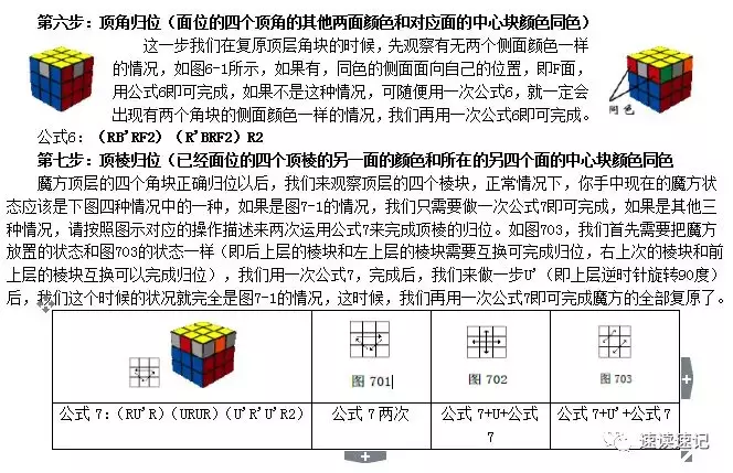 图解快速记忆简单易学的两种还原魔方的常用口诀公式