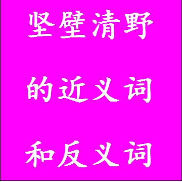 坚壁清野的近义词和反义词分别是什么，标准答案