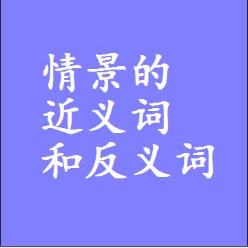 情景的近义词和反义词，标准答案两个字的词语