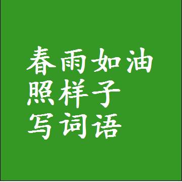 春雨如油照样子写词语，意思相近差不多的近义词