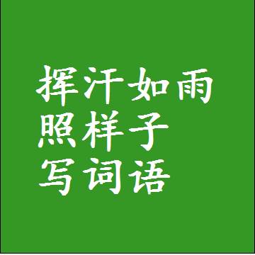 挥汗如雨照样子写词语，意思相近差不多的近义词