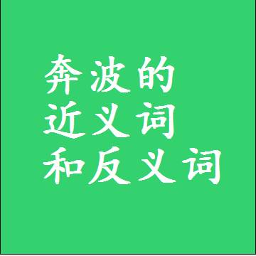 奔波的近义词和反义词标准答案
