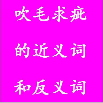 吹毛求疵的近义词和反义词四字词语