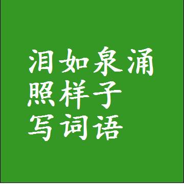 泪如泉涌照样子写词语，意思相同结构类似的四字词语