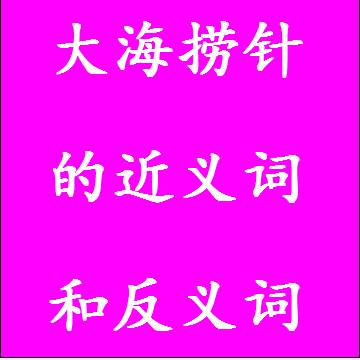 大海捞针的近义词和反义词，意思相同和不一样的成语