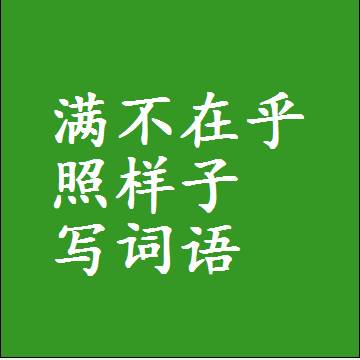 满不在乎照样子写词语，结构一样的成语