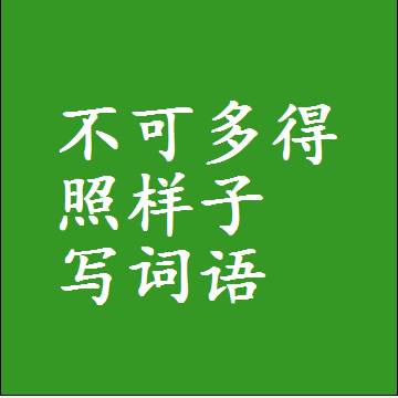 不可多得照样子写词语