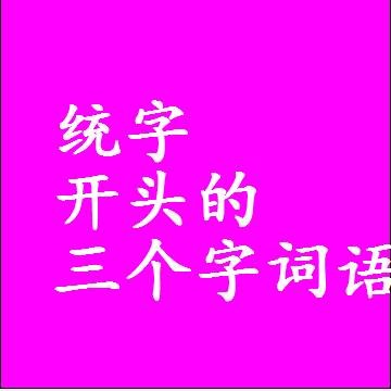 第一个字是统字开头的三个字组词大全