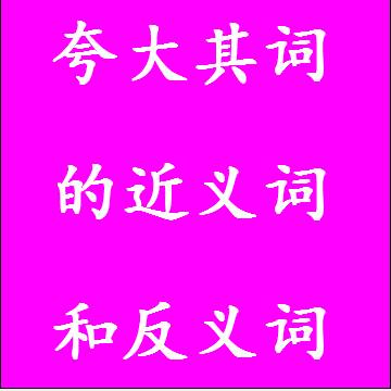 夸大其词的近义词和反义词成语