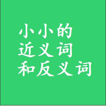 小小的近义词和反义词，意思相同和不同的两个字词语