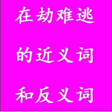 在劫难逃的近义词和反义词，意思相同和不一样的成语