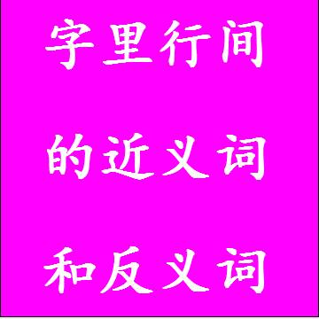 字里行间的近义词和反义词
