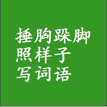 捶胸跺脚照样子写词语，意思相同结构类似的四字词语