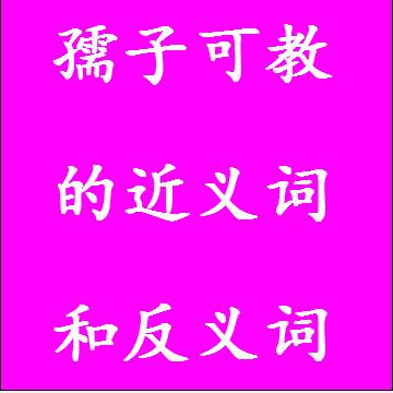 孺子可教的近义词和反义词，意思相同和不一样的成语