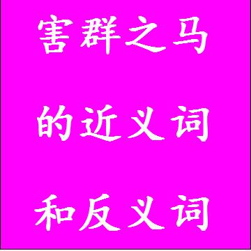 害群之马的近义词和反义词四字词语