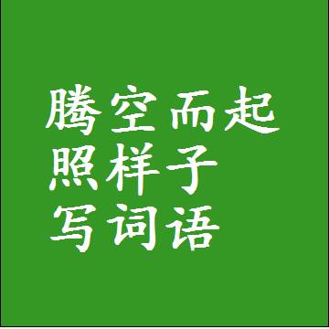 腾空而起照样子写词语，结构一样的成语
