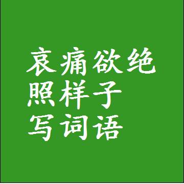 哀痛欲绝照样子写词语和成语