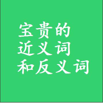 宝贵的近义词和反义词最佳标准答案