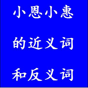 小恩小惠的近义词和反义词分别是什么，标准答案