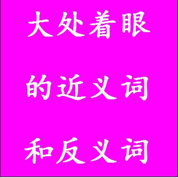 大处着眼的近义词和反义词四字词语