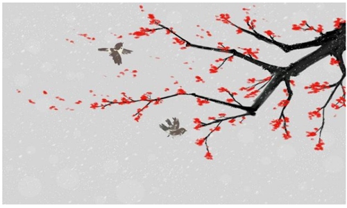 描写寒冬梅花的诗句，傲立雪中红梅的唯美古诗句