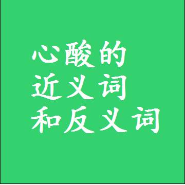 心酸的近义词和反义词标准答案