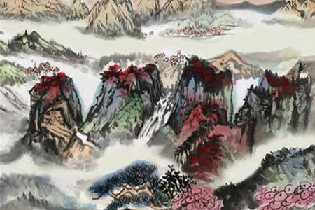 古诗当中的山水风光，让人流连于大自然美妙景色中